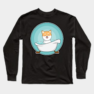 Dog in Bathtub Long Sleeve T-Shirt